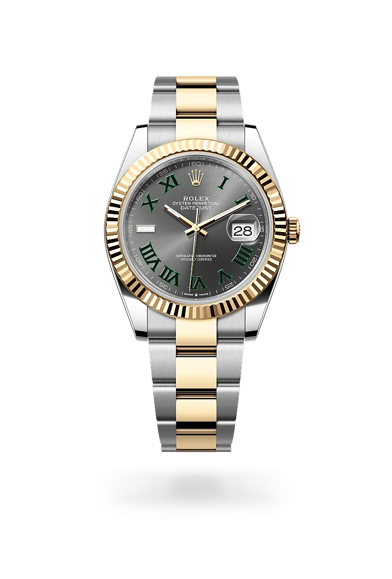 Rolex Datejust 41 in Yellow Rolesor - combination of Oystersteel and yellow gold with a Slate dial,Fluted bezel and Oyster, three-piece solid links bracelet