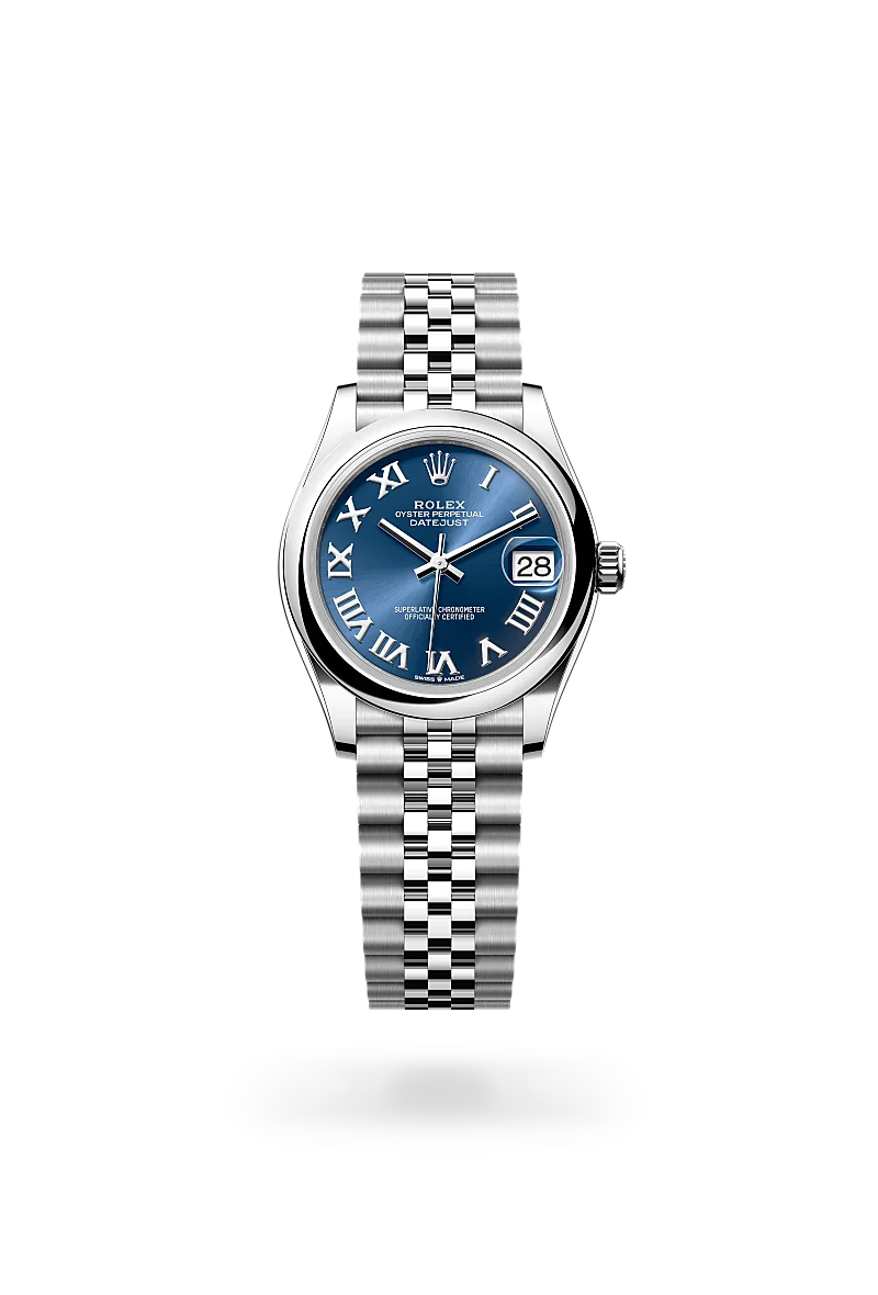 Rolex Datejust 31 in Oystersteel with a Bright blue dial,Domed bezel and Jubilee, five-piece links bracelet